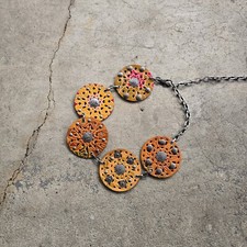 Vintage Medallion Leather Chain Boho Belt