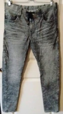 TRUE RELIGION GRAY TWISTED DEAN DRAWSTRING PULL ON JEANS STRAIGHT LEG MENS SZ 32