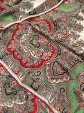 Vintage Baar  Beards Occupied Japan Pure Silk Hand Rolled 35  Fashion Scarf