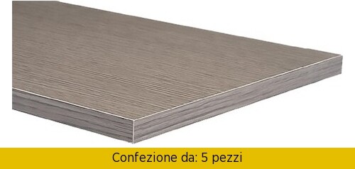 Decorlegno Set 5 Mensole in Truciolare Ecopan 80x30x1.8 Rovere Grigio - 385/33