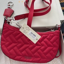 RADLEY Finsbury Park Quilt Crimson Red Small Zip Top Bag - New 