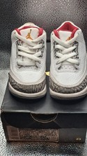 Jordan 3 Retro Size 5c baby shoes/ toddler white and red