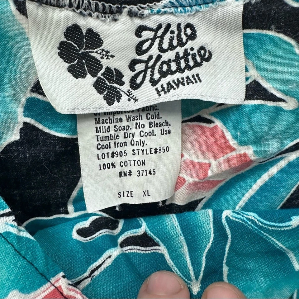 Top cuadrado Hilo Hattie vintage crop sin mangas talla XL estampado tropical 100 % algodón Foto 2 de 4