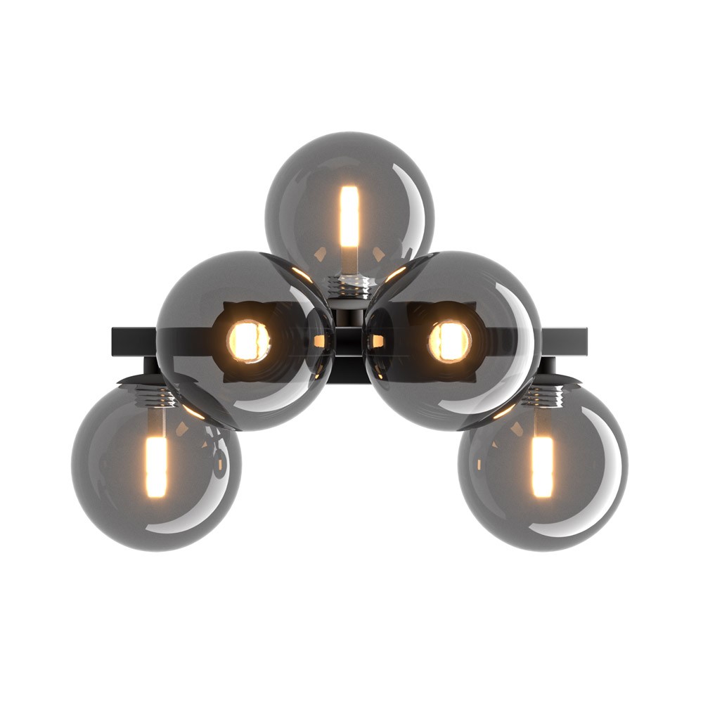 Applique Dallas Nero 5 Luci: Illumina con Stile Molecolare
