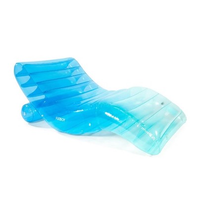 FUNBOY Giant Inflatable Luxury Tri Color Blue Chaise Lounger Chair Pool Float