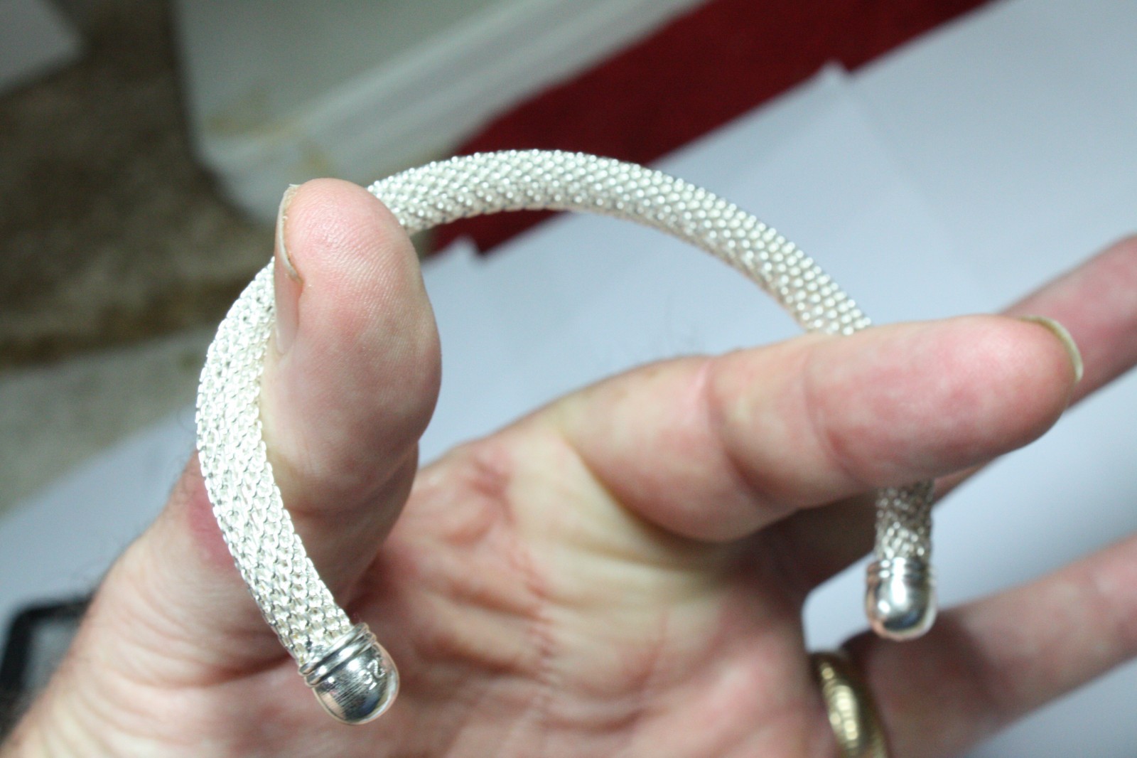 Solid 925 Sterling Silver Torque Bangle Bracelet … - image 3