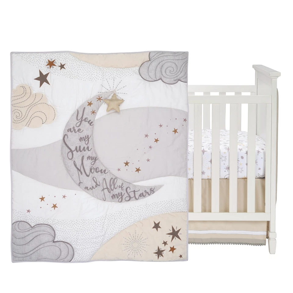 Conjunto de roupa de cama para berço Lambs & Ivy Goodnight Moon 3 peças berço celestial - Imagem 2 de 4