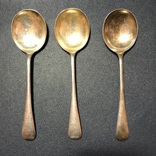 Set of 3 Vintage EPNS A1 Round Bowl Soup Spoons Silver Plate