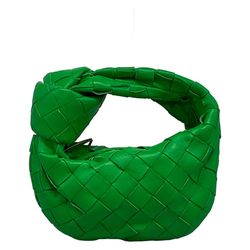 Used Bottega Veneta Candy Jodi Handbag Green Leather