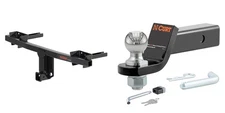 CURT Trailer Hitch Kit w/ 2in Receiver, Ball Mount, Hitch Lock, Pin & Clip 13459