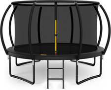 10FT 12FT 14FT 15FT 16FT Outdoor Trampoline with Enclosure Net, Heavy Duty Yard