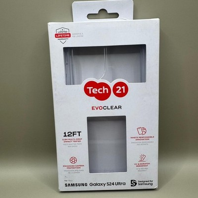 Original Tech21 EVO CLEAR Case für Samsung Galaxy S24 Ultra in Retail Verpackung