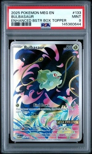 Pokemon Mega Evolutions Bulbasaur 133/132 Enhanced Topper Promo Stamped PSA 9