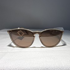 TechnoMarine Women's Cat Eye Sunglasses Clear Frame Brown Tinted Lightweight-NEW