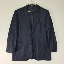 JOS A BANK Signature Men's Sport Coat Blazer Two Button Navy Striped Wool 44R