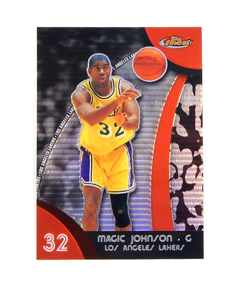 2007-08 Topps Finest Refractor Magic Johnson #43 Lakers