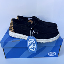 Hey Dude Wendy Wildcat Shoes Women's Size 9 Black Leopard Slip On Loafers NWT