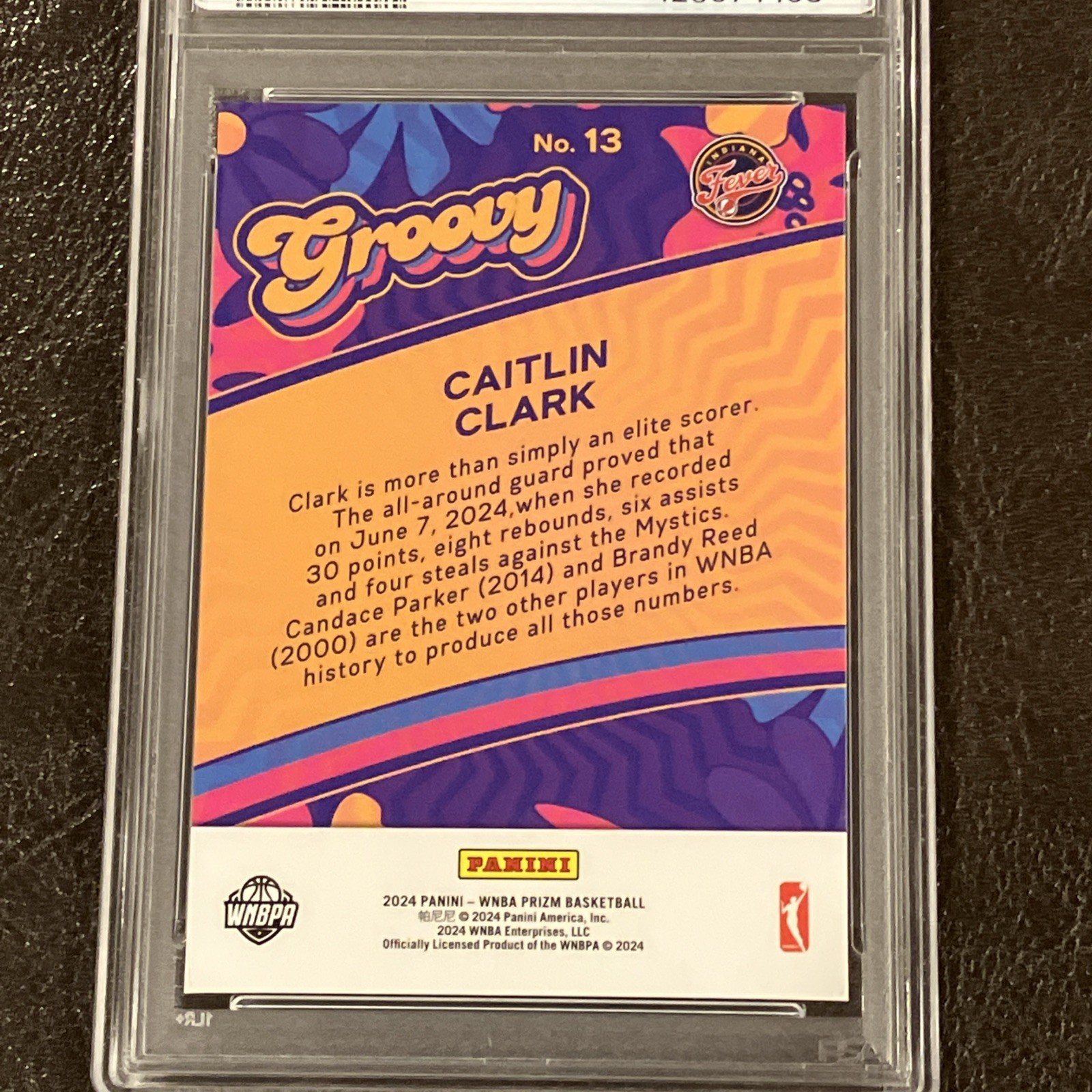 2024 Panini Prizm WNBA - Groovy Caitlin Clark #13 (RC) PSA 10 Gem Mint view 6