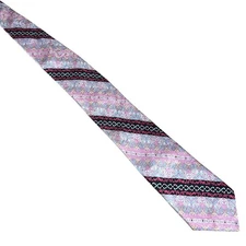 Nicole Miller Collection Necktie Men's Silk Pink Patterned L: 60" W: 3.5"