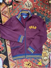 RARE Vintage 90's Polo Ralph Lauren Varsity Ringer Jacket Mens Small Maroon