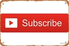 Youtube Subscribe Button Poster Vintage Tin Metal Signs Home Décor 8x12