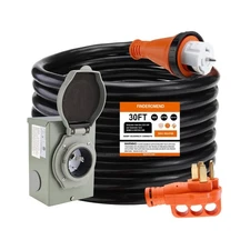 Finderomend 30 ft 50 Amp Generator Cord and Power Inlet Box Combo Kit, Pre-Dr...