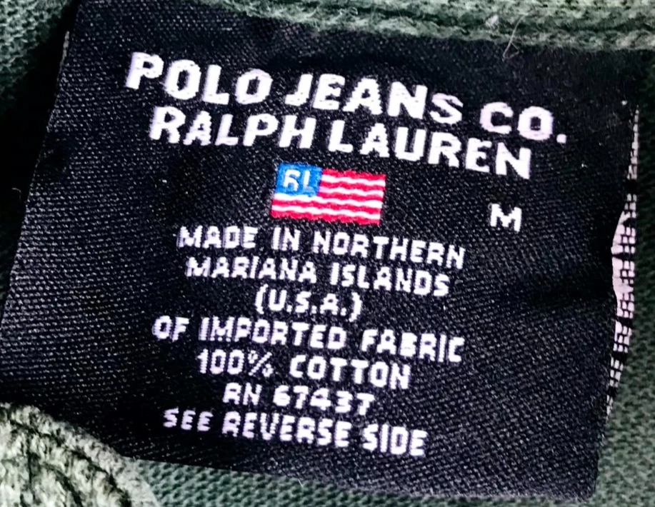 Vintage Polo Jeans Ralph Lauren Shirt Homme XL tag USA M Vert Coton Y2K - Photo 2/4
