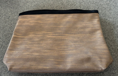 LANCOME metallic ROSE/GOLD zip Makeup Bag doubles as an evening purse, clutch