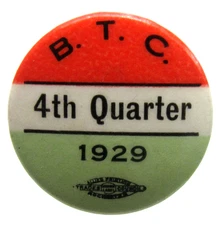 1929 union B.T.C. Building Trades Council 7/8" celluloid pinback button