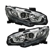 Labwork Pair Halogen W/LED DRL Headlight For Honda Civic 2016-2020 Electroplated