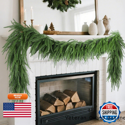 Dr.Dudu 6Ft Christmas Norfolk Pine Garland Artificial Greenery Garland