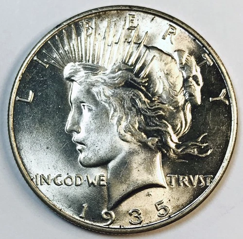 1935 PEACE DOLLAR! GEM BU+! NR #S1155