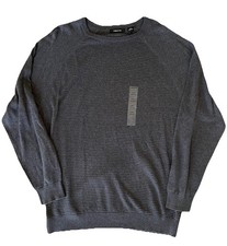 NWT Claiborne Mens Sweater Size XXL Lead Heather Long Sleeve Round Neck