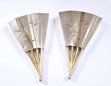 Japanese Sterling Silver Salt & Pepper Fan Shaped Marked "Sterling 950"