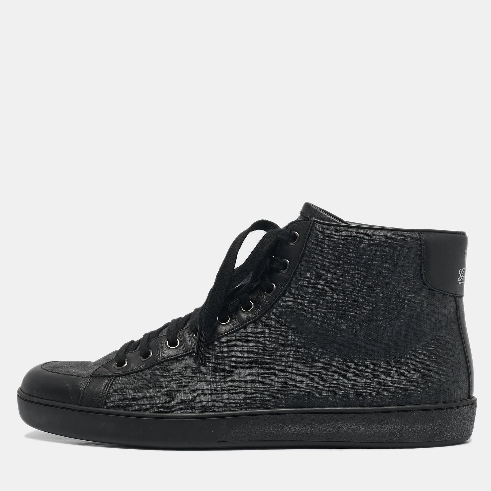 Baskets Gucci noires GG Supreme en toile et cuir Brooklyn taille 44