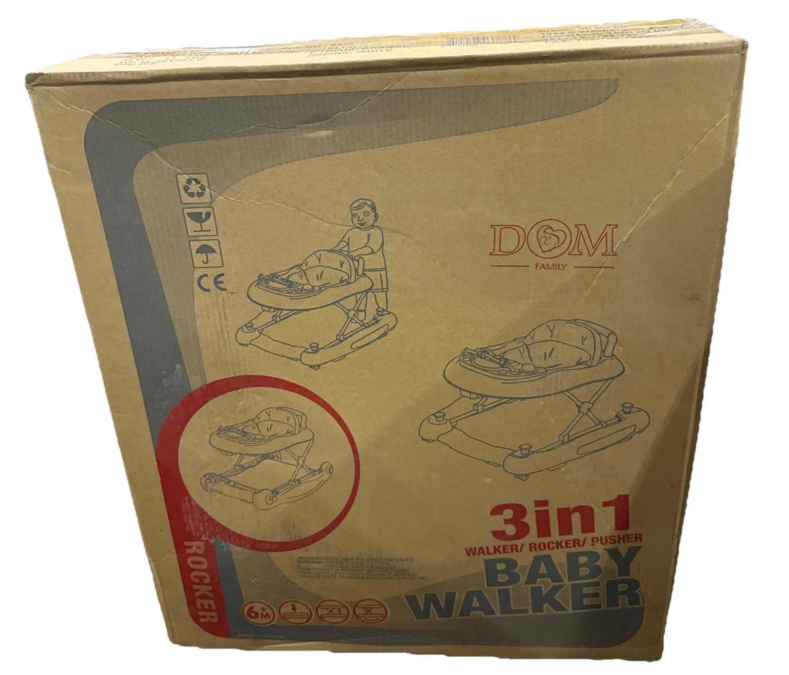 Dream On Me Go-Getter Baby Walker with Rear Push Handle