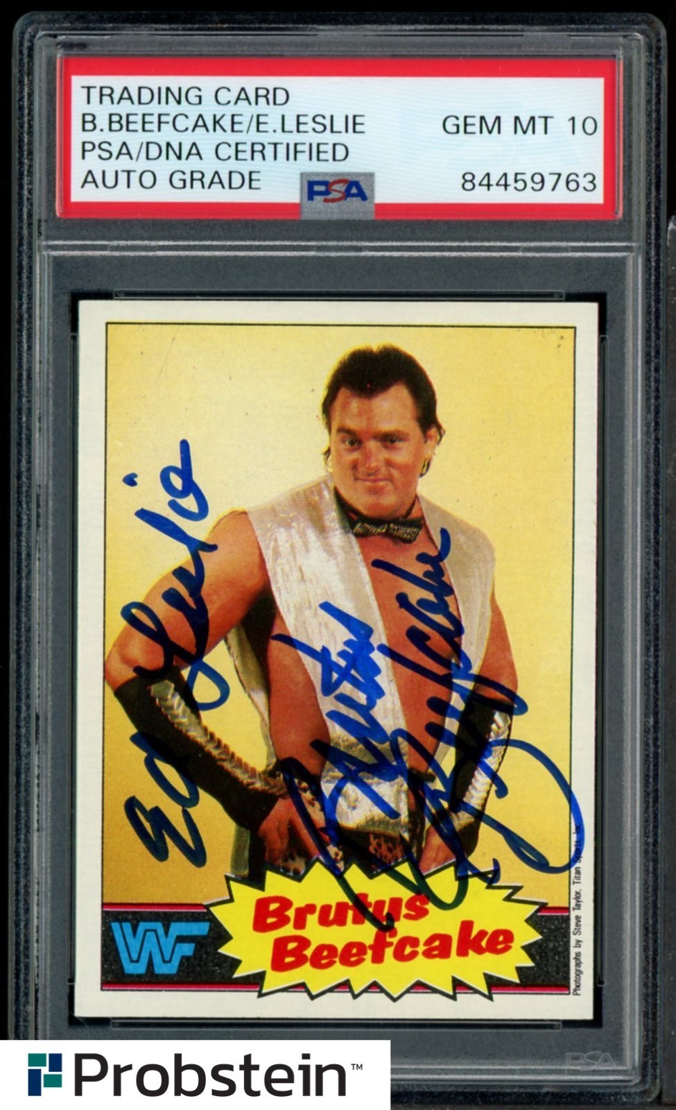 Brutus Beefcake WWF WWE Signed Autograph 1985 Topps Rookie Card #10 PSA 10 AUTO view 1