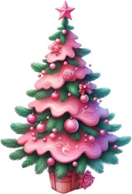 Weihnachten rosa Keksbaum Wandbild Schlafzimmer Kinderzimmer Vinyl Aufkleber Abziehbild 6 Größen