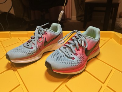 Nike Air Zoom Pegasus 34 Running Shoes Womens 6.5 Blue Coral Pink 880560-406