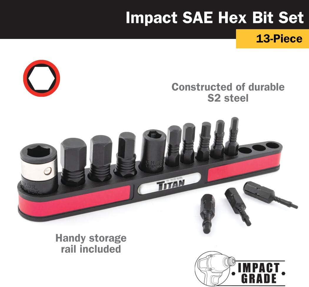 16037 13-Piece SAE Impact Grade Hex Bit Set
