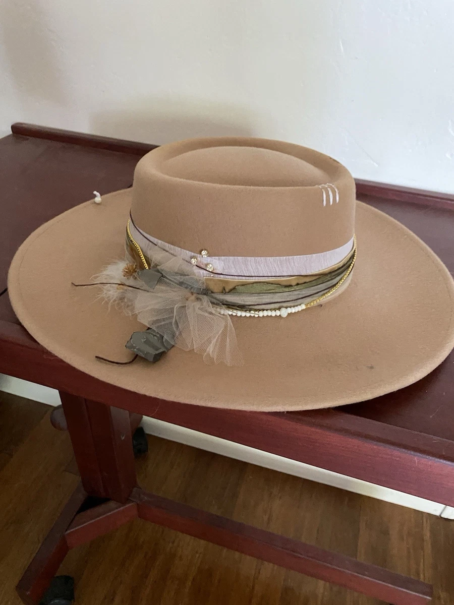Felt Fedora Beige Hats for Women for sale | eBay display picture 3