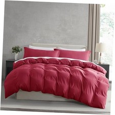 Burgundy Red Duvet Cover King 104" x 90" - Zipper Closure 37 - Burgundy Red