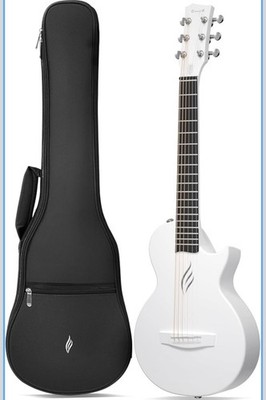 Enya Nova Go Carbon Filber 36  Acoustic Guitar, White /travel Lightweight W/bag