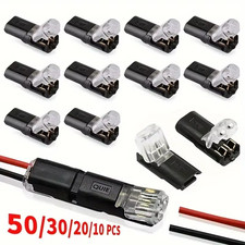 50PCS Double-Wire Cable Plug-in Connector with Locking Buckle, AWG 18-22