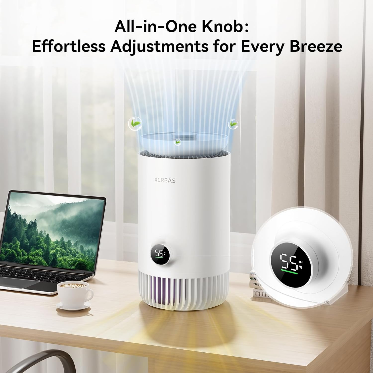 Quiet 2-in-1 Humidifier & HEPA Air Purifier for Bedroom, 0.8 Gal Capacity