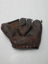 Vintage 1940’s Spalding Redish Brown 190 Triple Play 3-Finger Baseball Glove