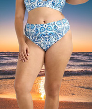 Sofia by Sofia Vergara Women's XL 16-18 Printed High Waisted Bikini Bottoms NWT