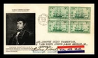 US COVER USS CONSTITUTION 150TH ANNIVERSARY FDC SCOTT 951 BLOCK OF 4 PM SIGNED