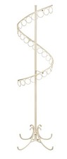 SSWBasics Boutique Ivory Spiral Scarf Organizer - Elegant Scarf Rack with 27
