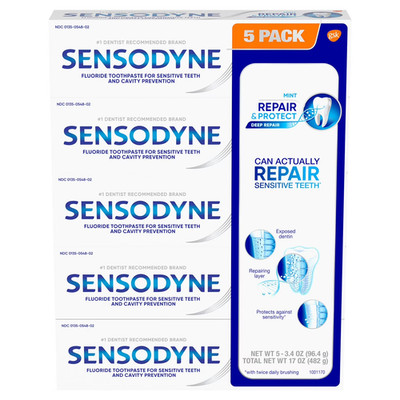 Sensodyne Repair & Protect Toothpaste Sensitive Teeth 3.4 oz (5 Pack)